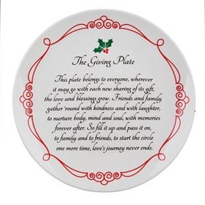 Home essentials holly white and red decorative plate